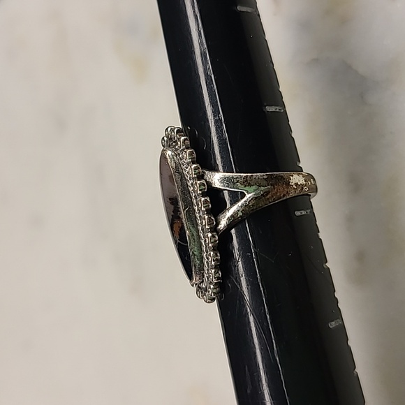 Navajo Sterling Silver and Petrified Wood Ring - Picture 4 of 9